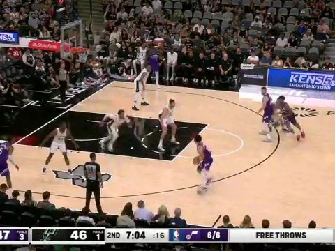 NBA季前赛:爵士vs马刺第2节中文解说回放