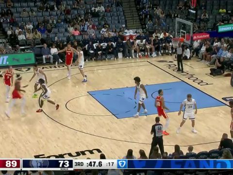 NBA季前赛：老鹰vs灰熊第3节中文解说回放