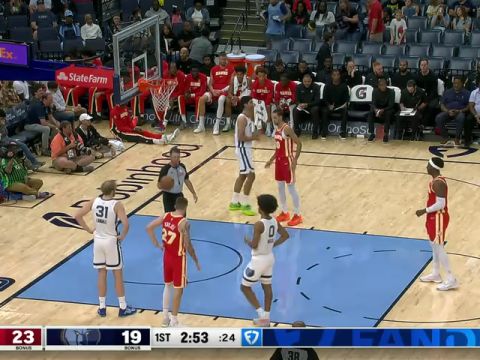 NBA季前赛：老鹰vs灰熊第1节英文原声回放