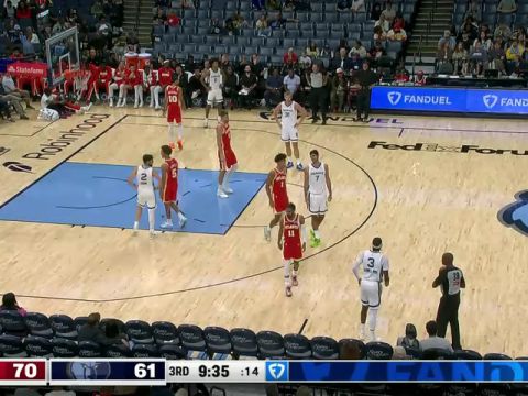 NBA季前赛：老鹰vs灰熊英文原声全场回放