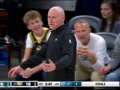 NBA季前赛：雷霆vs步行者第1节英文原声回放