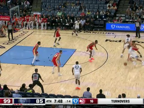 NBA季前赛：老鹰vs灰熊第4节英文原声回放