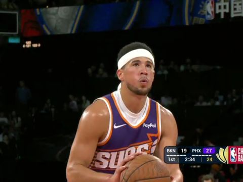 NBA中国赛：篮网vs太阳第1节英文原声回放