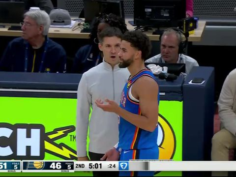 NBA季前赛：雷霆vs步行者第2节中文解说回放