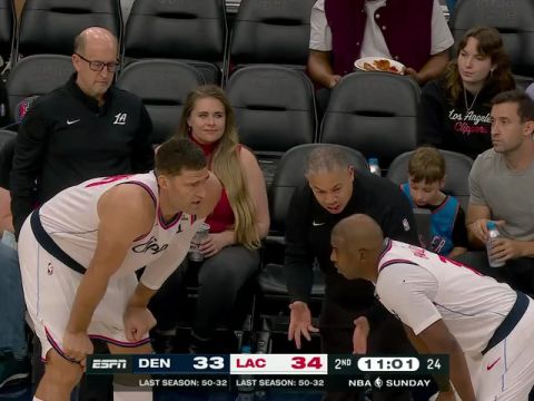 NBA季前赛：掘金vs快船第2节中文解说回放