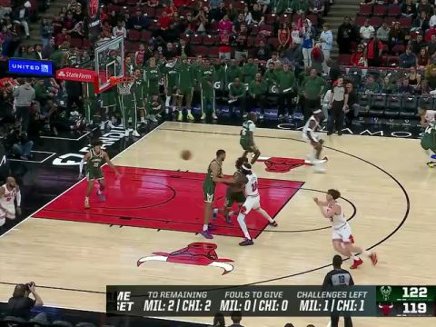 NBA季前赛：雄鹿vs公牛英文第4节原声回放