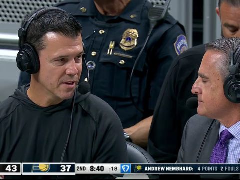 NBA季前赛：马刺vs步行者第2节英文原声回放