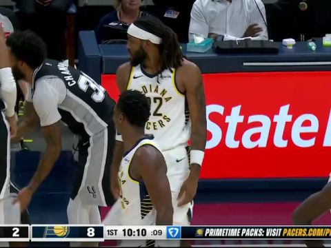 NBA季前赛：马刺vs步行者第1节中文解说回放