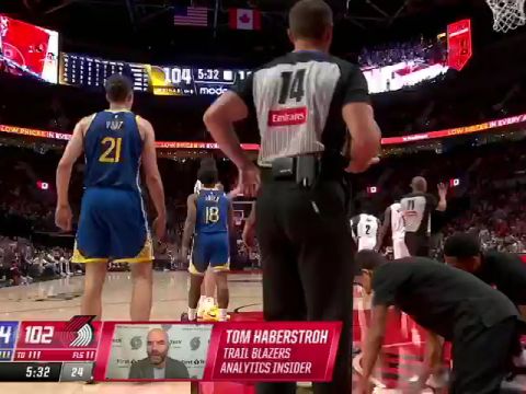 NBA季前赛：勇士vs开拓者第4节中文解说回放