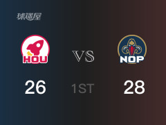 首节战罢，鹈鹕28-26领先火箭
