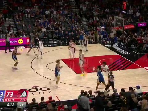 NBA季前赛：勇士vs开拓者英文原声全场回放