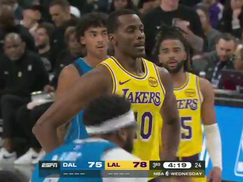 独行侠vs湖人第3节英文原声回放