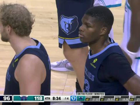 NBA季前赛：灰熊vs黄蜂第4节中文解说回放