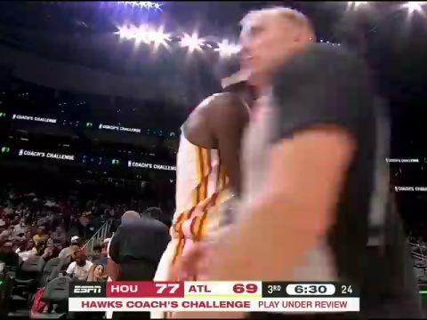 NBA季前赛：火箭vs老鹰第3节英文原声回放