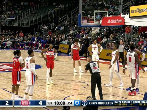 奇才vs活塞第1节中文解说回放