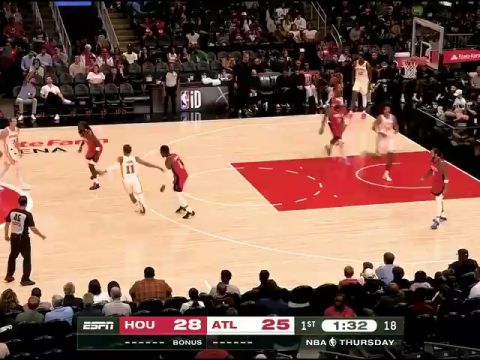 NBA季前赛：火箭vs老鹰第1节中文解说回放