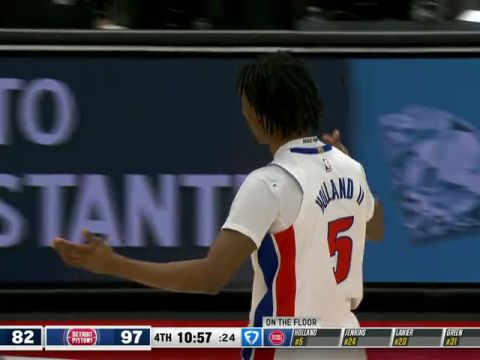 奇才vs活塞第4节英文原声回放