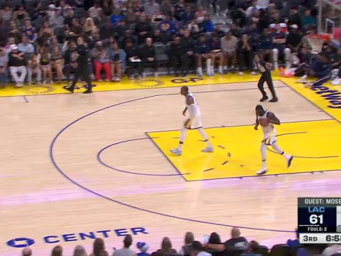 NBA季前赛:快船vs勇士第3节中文解说回放
