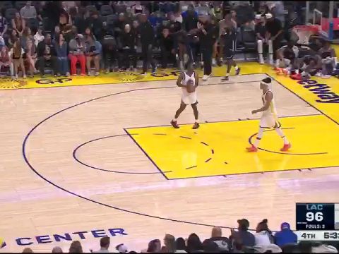 NBA季前赛:快船vs勇士第4节英文原声回放