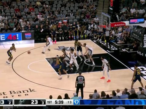 NBA季前赛:步行者vs马刺第1节中文解说回放