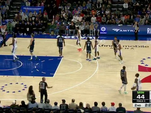 NBA季前赛:森林狼vs76人第2节英文原声回放