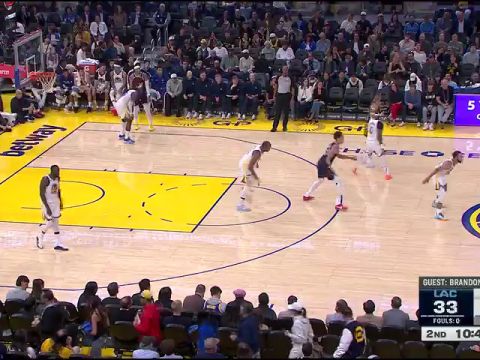 NBA季前赛:快船vs勇士第2节英文原声回放