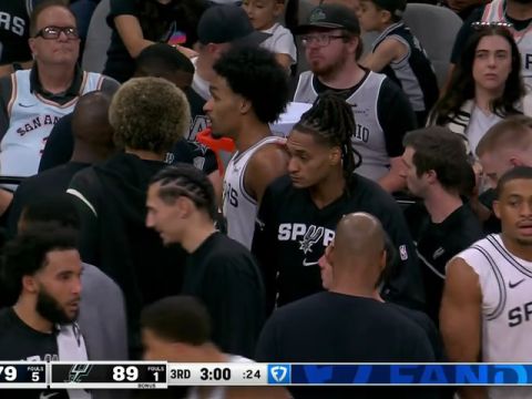 NBA季前赛:步行者vs马刺第3节英文原声回放