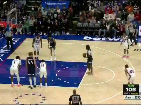 NBA季前赛:森林狼vs76人第4节中文解说回放