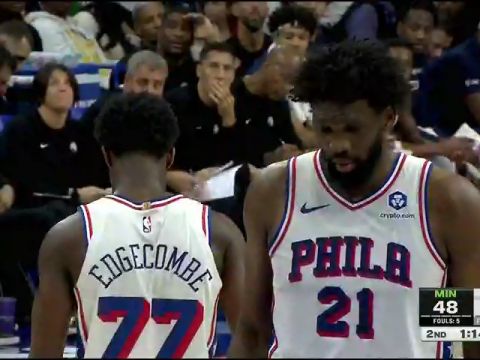 NBA季前赛:森林狼vs76人第2节中文解说回放