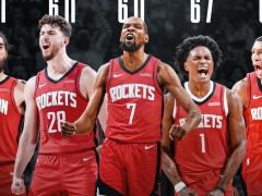 火箭首发阵容的平均身高达到2米08,成为NBA历史上赛季揭幕战首发平均身高最高的球队