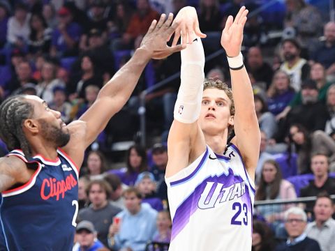 快船108-129爵士 凯斯勒22+9哈登仅15+11助爵士三人20+主场大胜快船