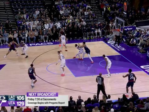 NBA常规赛：快船vs爵士第4节中文解说回放