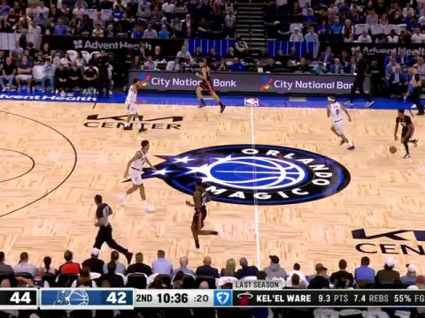 NBA常规赛:热火vs魔术第2节中文解说回放