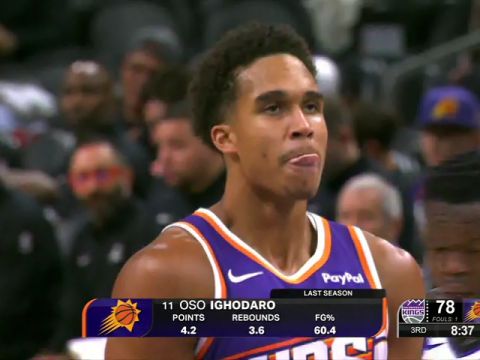 NBA常规赛：国王vs太阳第3节英文原声回放