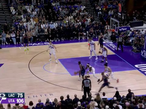 NBA常规赛：快船vs爵士第3节中文解说回放