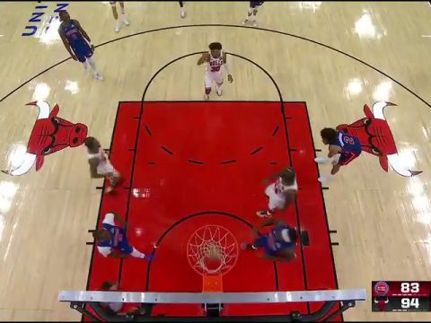 NBA常规赛：活塞vs公牛第4节英文原声回放