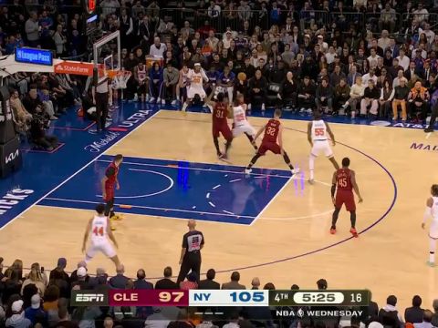 NBA常规赛：骑士vs尼克斯第4节中文解说回放