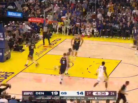 掘金vs勇士第1节英文原声回放