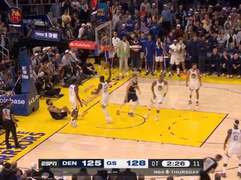 [微博全场集锦]🏀库里42分&吉米杀死比赛 戈登三分11中10&50分 勇士加时胜掘金