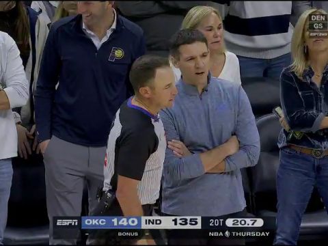 NBA常规赛：雷霆vs步行者加时2英文原声回放