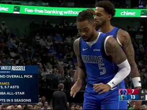 NBA常规赛：奇才vs独行侠第1节英文原声回放