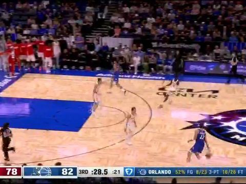 NBA常规赛：老鹰vs魔术第3节英文原声回放