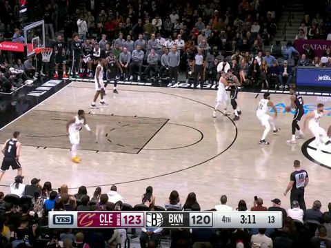 NBA常规赛：骑士vs篮网第4节英文原声回放