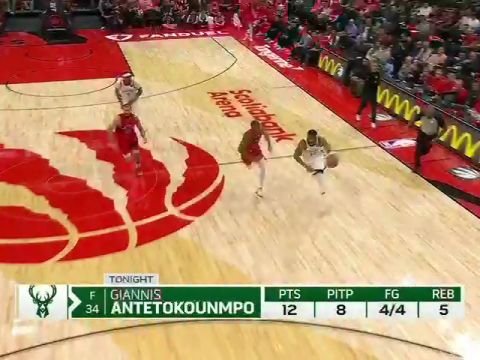 NBA常规赛：雄鹿vs猛龙第1节英文原声回放