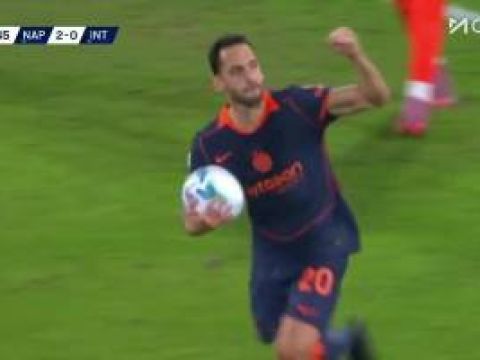 [进球视频]国米扳回一球！布翁乔尔诺送点，恰尔汗奥卢主罚稳稳命中