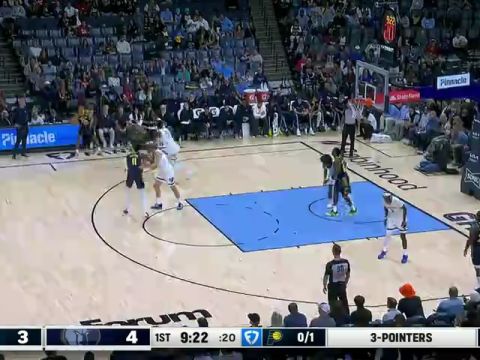 NBA常规赛:步行者vs灰熊第1节中文解说回放