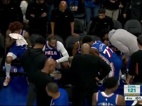 NBA常规赛:黄蜂vs76人第4节英文原声回放