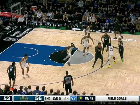 NBA常规赛:步行者vs森林狼第2节英文原声回放