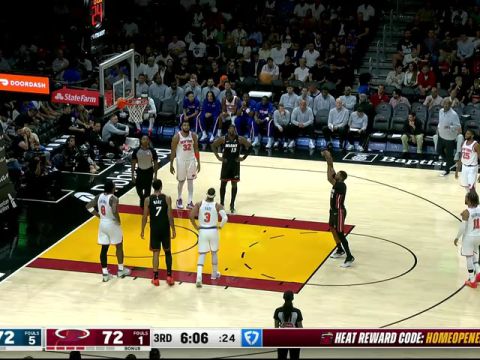 NBA常规赛:尼克斯vs热火第3节中文解说回放