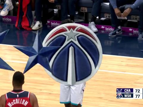 NBA常规赛:黄蜂vs奇才第3节英文原声回放